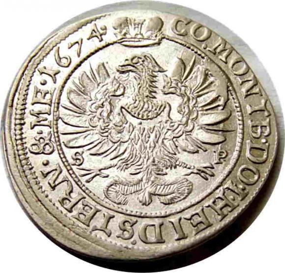 6 kreuzer 1674 Silvius II Frederick Duchy of Olesnica
