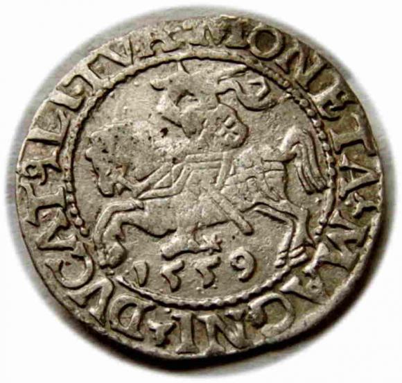 Półgrosz 1559 Zygmunt II August Wilno (1)