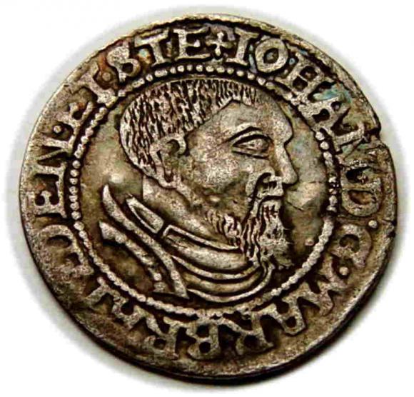 Grosz 1544 Jan Kostrzyński Księstwo Krośnieńskie Krosno (1)