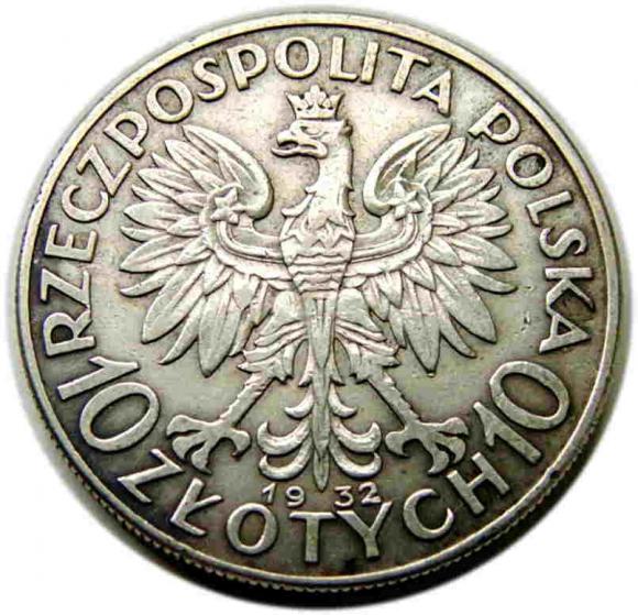 10 złotych 1932 Głowa Kobiety Londyn (2)
