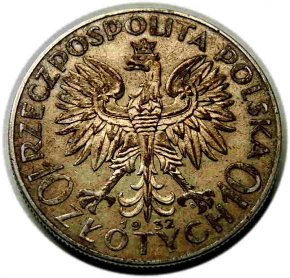 10 złotych 1932 Głowa Kobiety Warszawa (2)