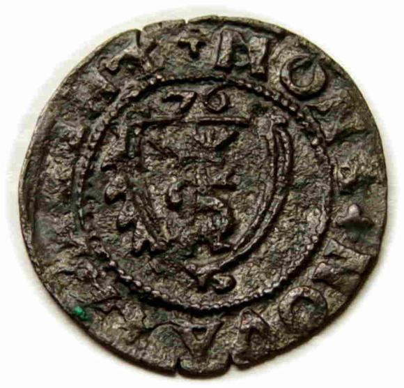 Szeląg 1576 Gotard Kettler Księstwo Kurlandzkie Mitawa (1)