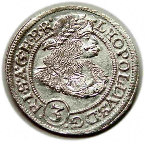 3 krajcary 1670 Leopold I Habsburg Wrocław (1)