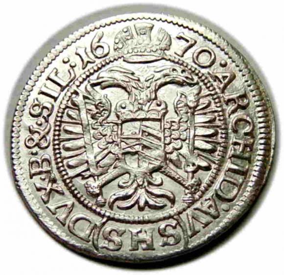 3 krajcary 1670 Leopold I Habsburg Wrocław (2)