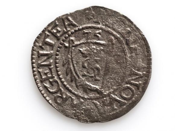 Szeląg 1575 Gotthard Kettler Mitawa (1)