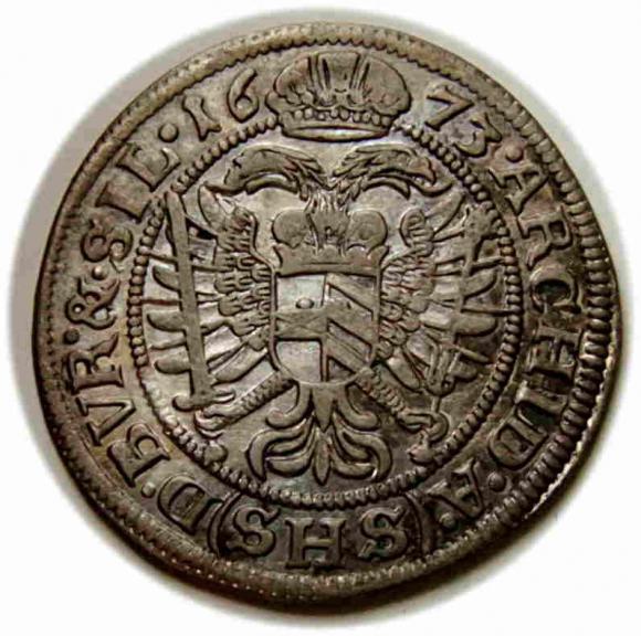 6 krajcarów 1673 Leopold I Wrocław (2)