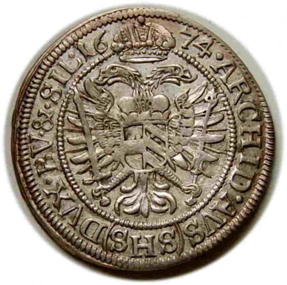 6 krajcarów 1674 Leopold I Wrocław (2)