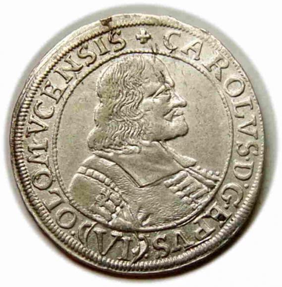 6 krajcarów 1675 Karol II Lichtenstein Ołomuniec (1)