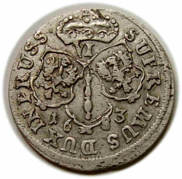 Szóstak 1663 Fryderyk Wilhelm Prusy Królewiec (2)