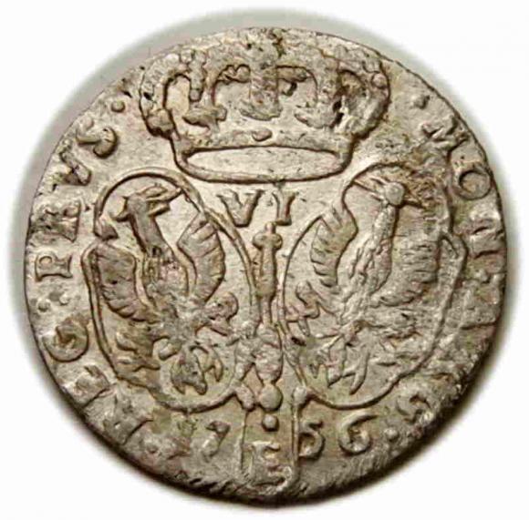 Szóstak 1756 Fryderyk II Wielki Prusy Królewiec (2)