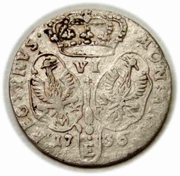 Szóstak 1756 Fryderyk II Wielki Prusy Królewiec (2)