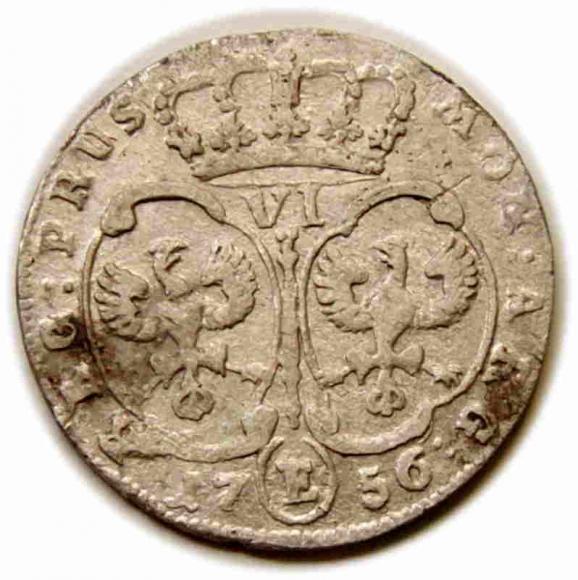 Szóstak 1756 Fryderyk II Wielki Prusy Królewiec (2)