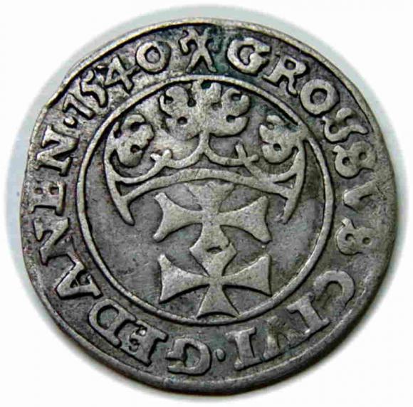 Grosz 1540 Zygmunt I Stary Gdańsk (2)