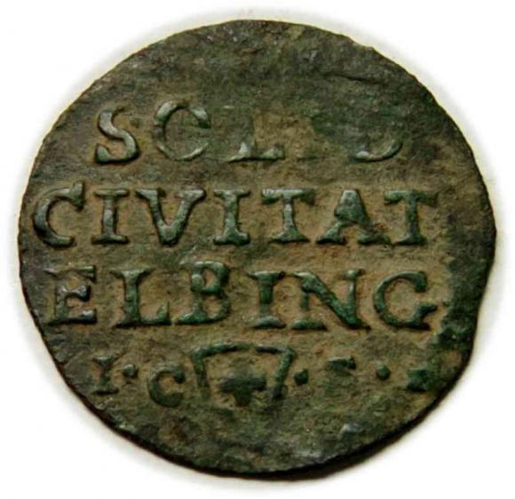 Szeląg 1763 August III Elbląg (1)