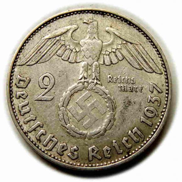 2 marki 1937 J Hamburg Niemcy srebro (2)