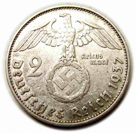 2 marki 1937 E Muldenhutten Niemcy srebro (2)