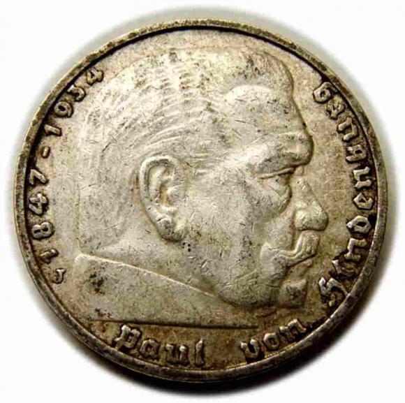 5 marek 1935 J Hamburg Niemcy srebro (1)