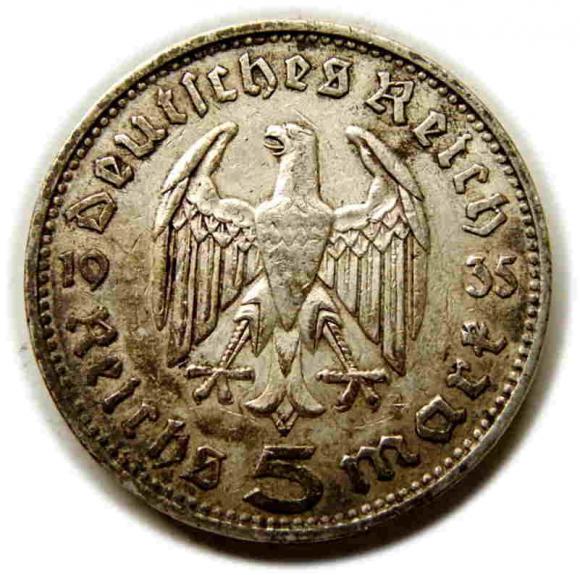 5 marek 1935 J Hamburg Niemcy srebro (2)