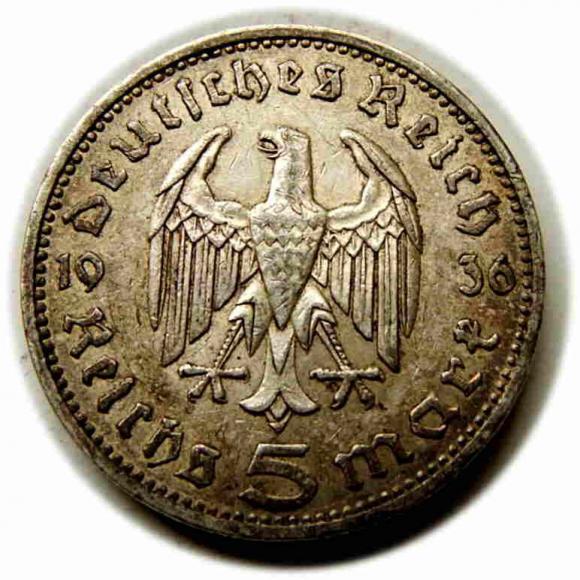 5 marek 1936 A Berlin Niemcy srebro (2)