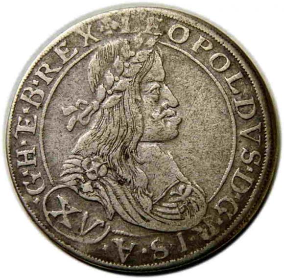 15 krajcarów 1663 Leopold I Węgry Wiedeń (1)