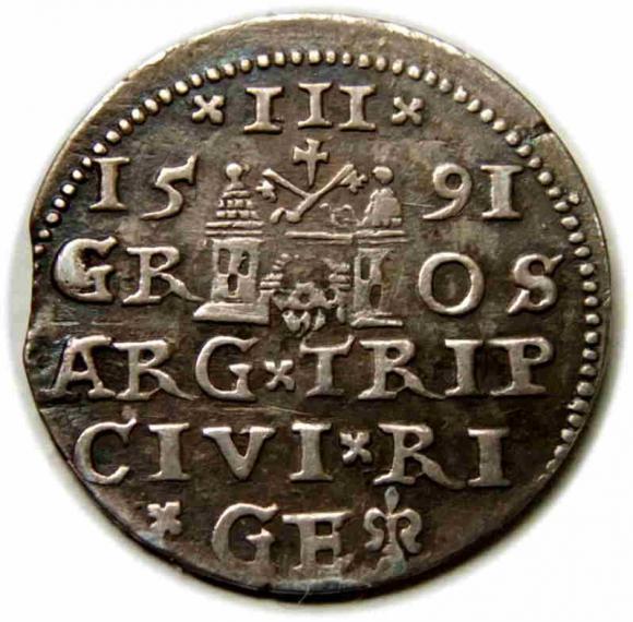 3 groschen 1591 Sigismund III Vasa Riga