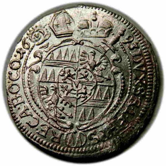 3 krajcary 1693 Karol II Lichtenstein Ołomuniec (2)