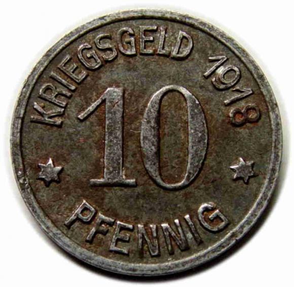 10 fenigów Głubczyce / Leobschutz (1)