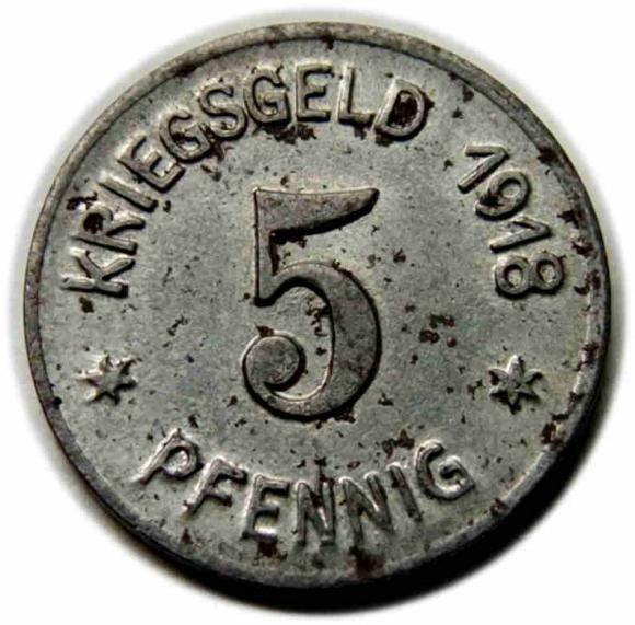 5 fenigów 1918 Pacibórz / Ratibor (1)