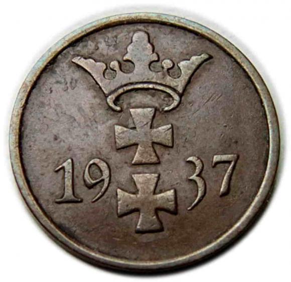1 pfennig 1937 Free City of Danzig Gdansk (2)