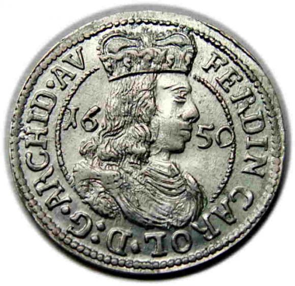 3 krajcary 1650 Ferdynand Karol Austria Hall (1)