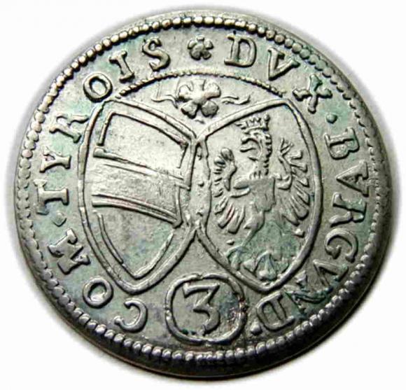 3 krajcary 1650 Ferdynand Karol Austria Hall (2)