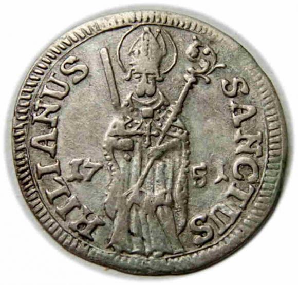 Szeląg 1751 Karol Filip von Greiffenclau zu Vollrads Wurzburg (1)