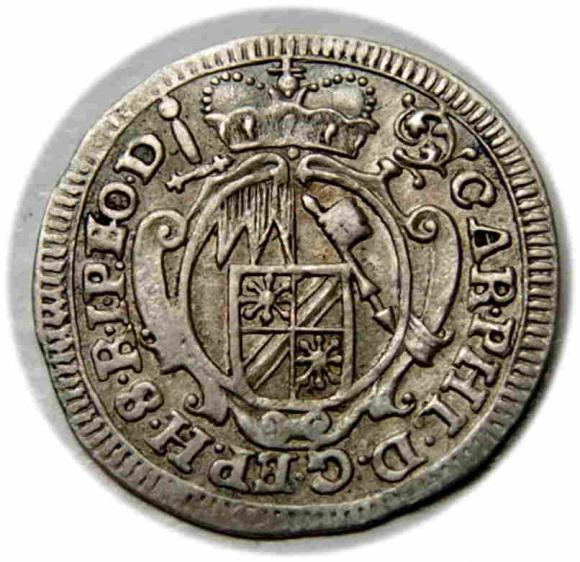 Szeląg 1751 Karol Filip von Greiffenclau zu Vollrads Wurzburg (2)