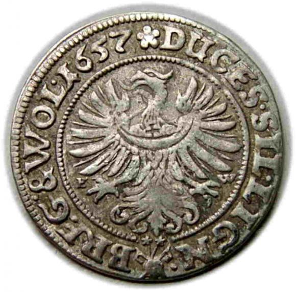 3 krajcary 1657 Jerzy III, Ludwik IV, Christian, Księstwo Brzesko - Legnicko - Wołowskie, Brzeg (2)