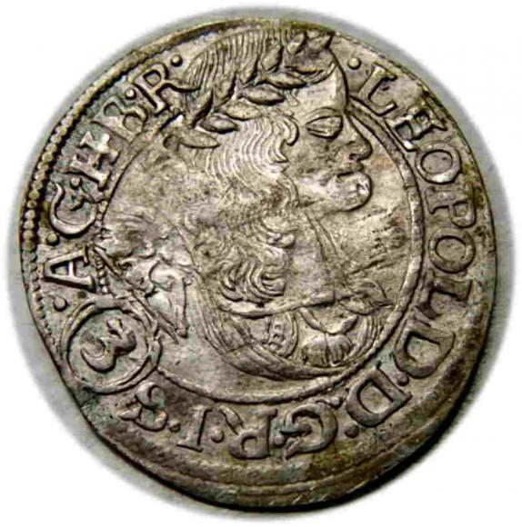3 krajcary 1668 Leopold I Habsburg Wrocław (1)