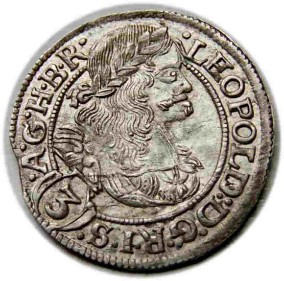 3 krajcary 1670 Leopold I Habsburg Wrocław (1)