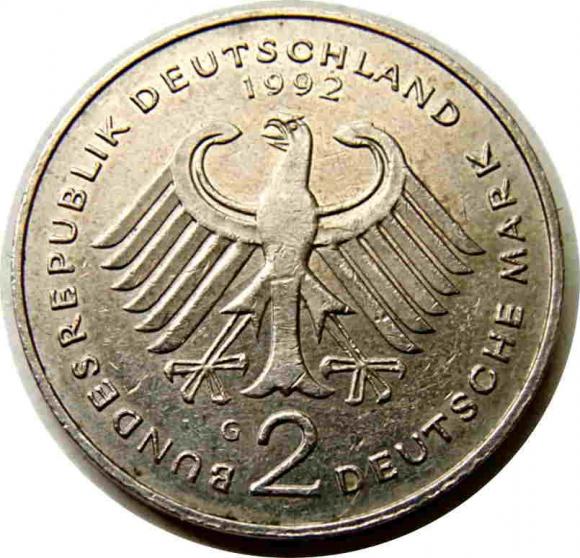 2 marki 1992 Ludwik Erhard Niemcy (2)