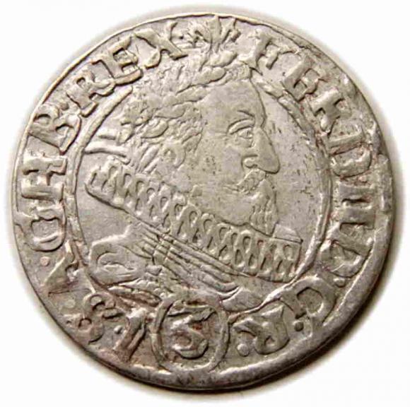 3 krajcary 1633 Ferdynand II Habsburg Wrocław (1)
