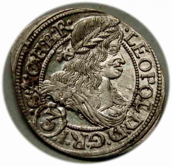 3 krajcary 1667 Leopold I Habsburg Wrocław (1)