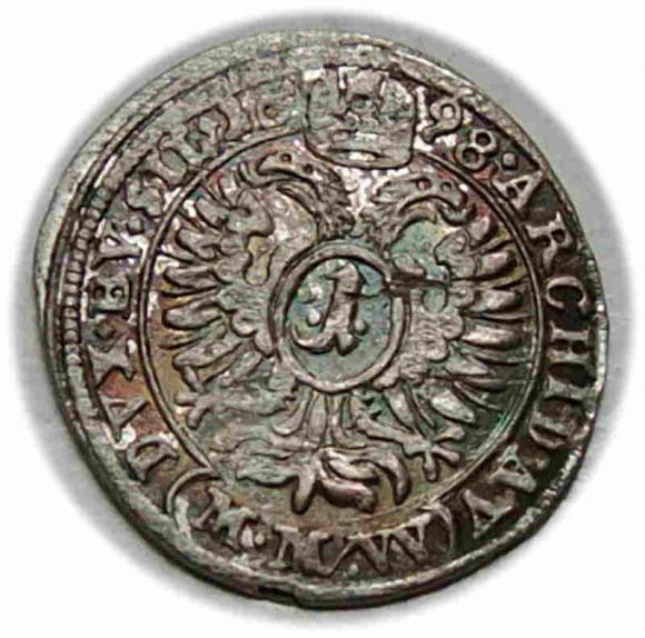 1 krajcar 1698 Leopold I Habsburg Opole (2)