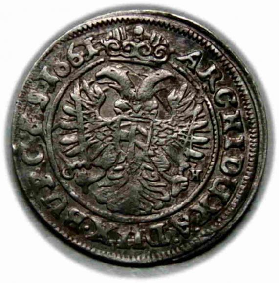 3 krajcary 1661 Leopold I Habsburg Wrocław (2)