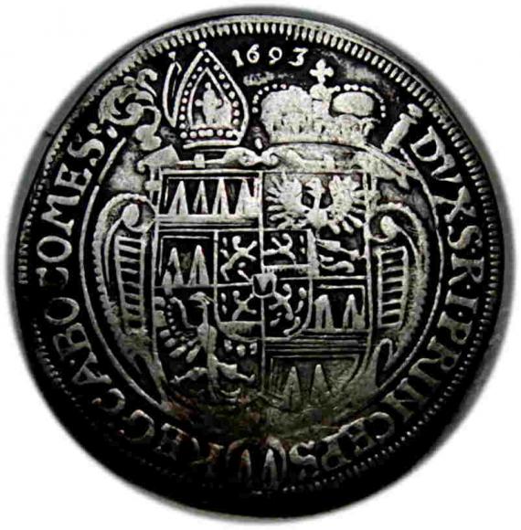 15 krajcarów 1693 Karol II Liechtenstein Ołomuniec (2)