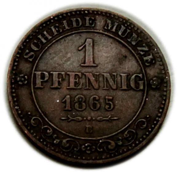 1 fenig 1865 Jan Wettyn Saksonia Drezno (1)