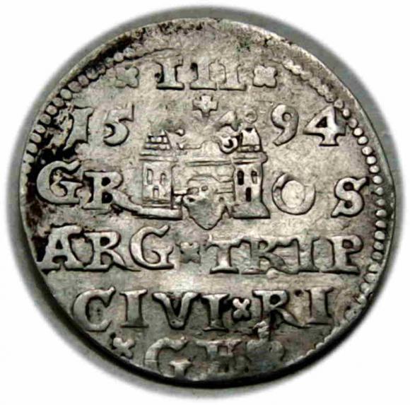 3 groschen 1594 Sigismund III Vasa Riga