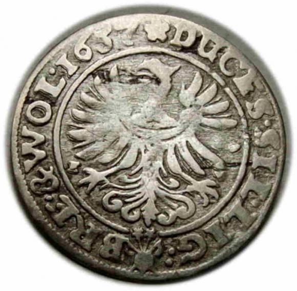 3 krajcary 1657 Jerzy III, Ludwik IV, Chrystian, Księstwo Brzesko - Legnicko - Wołowskie Brzeg (2)