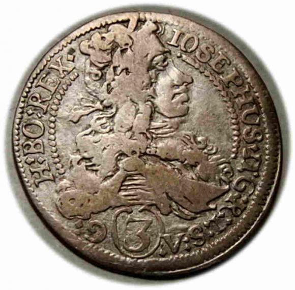 3 krajcary 1706 Józef I Habsburg Austria Graz (2)