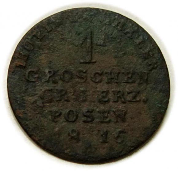 Grosz 1816 Fryderyk Wilhelm III Wielkie Księstwo Poznańskie Berlin (1)