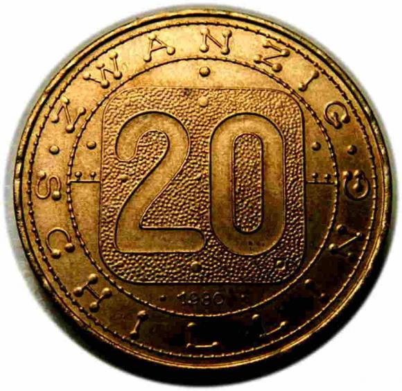 20 shillings 1980 Austria