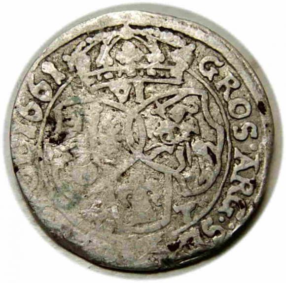 Szóstak 1661 Jan Kazimierz Bydgoszcz (2)