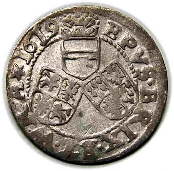 3 krajcary 1619 Karol Austriacki Księstwo Nyskie Biskupów Wrocławskich Nysa (2)